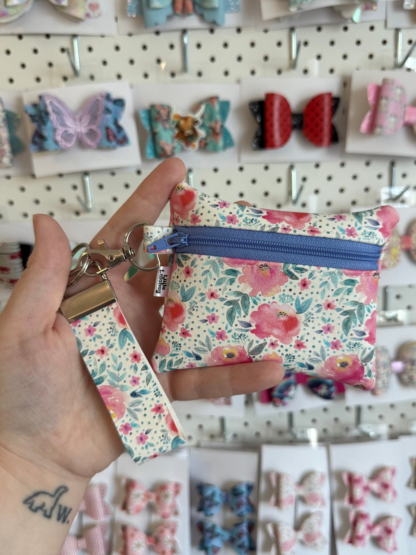 Coin purse + mini keyring Floral