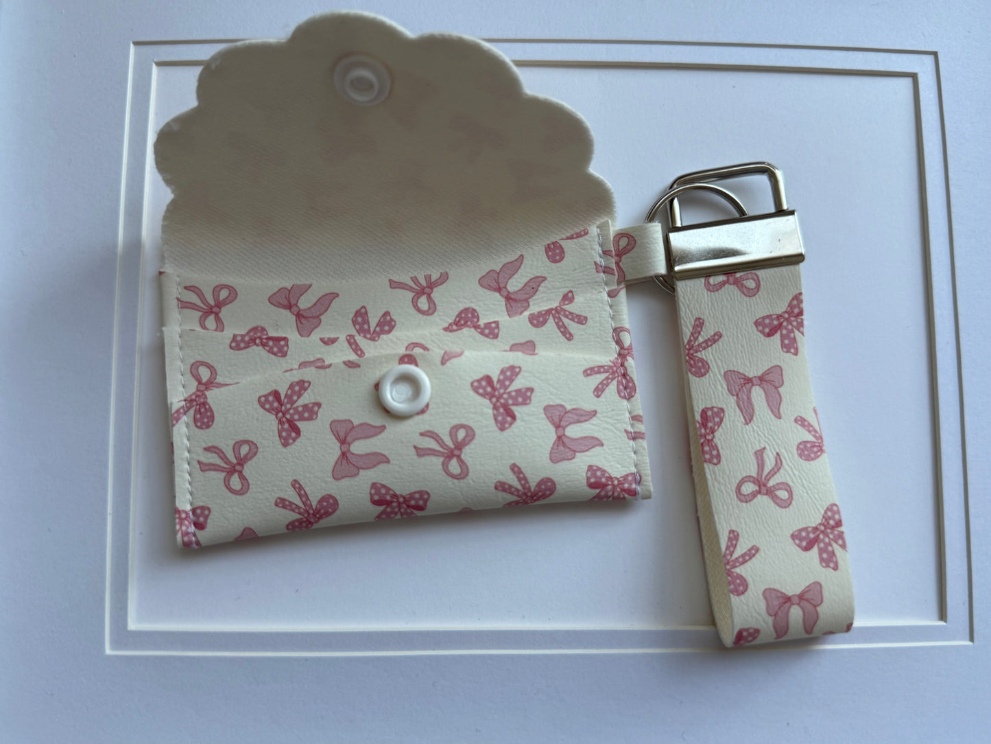 Card wallet - pink bows