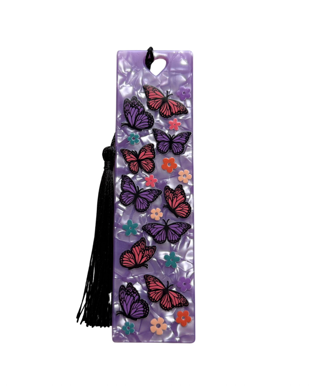 Purple butterflies acrylic bookmark
