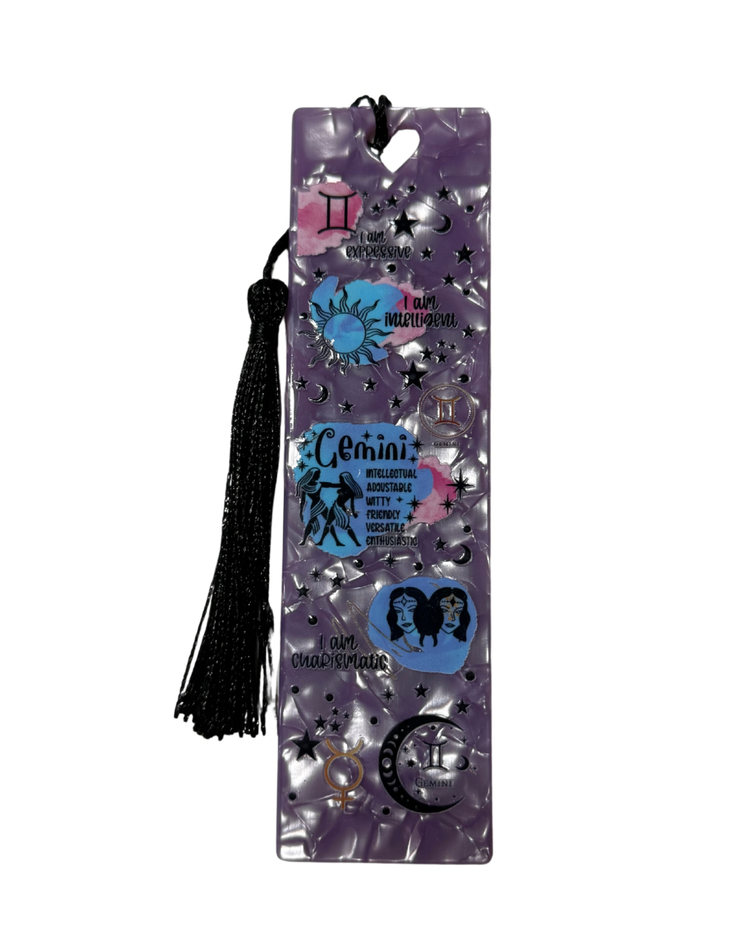 Gemini star sign acrylic bookmark