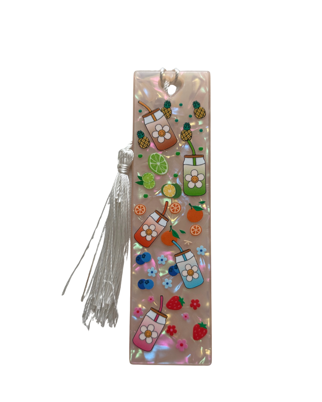 Fruit drink acrylic bookmark