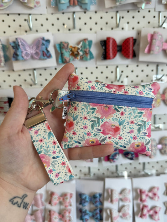 Coin purse + mini keyring Floral