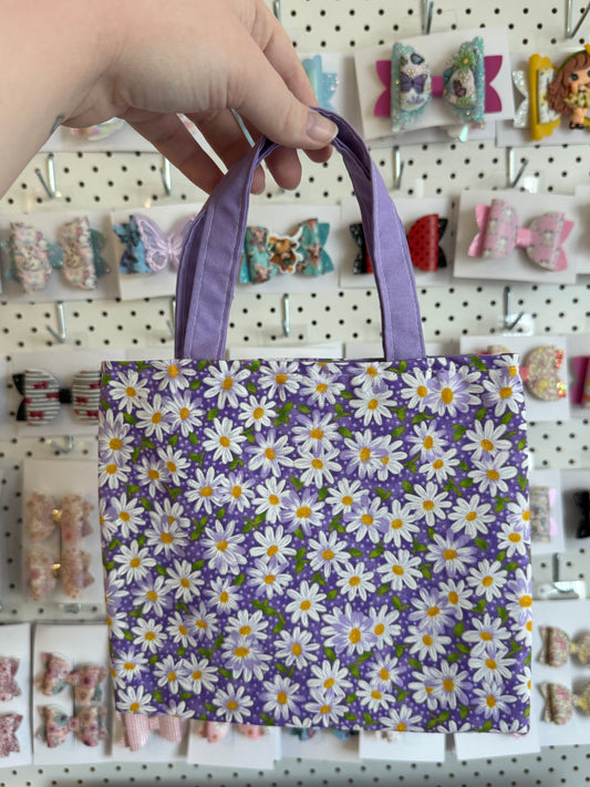 Mini Tote Purple Daisy