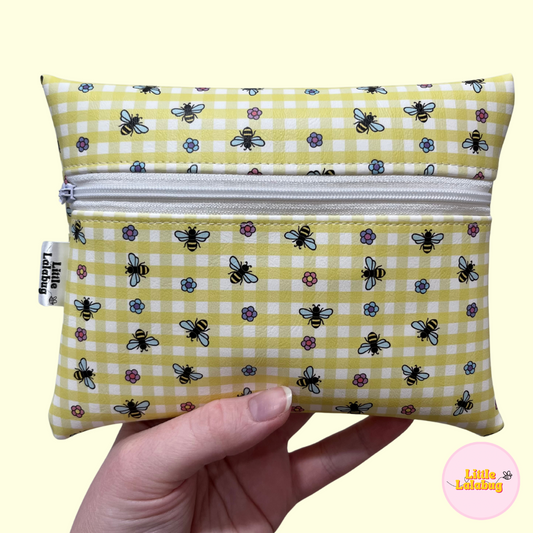 Yellow Bee Faux Leather Small Pouch