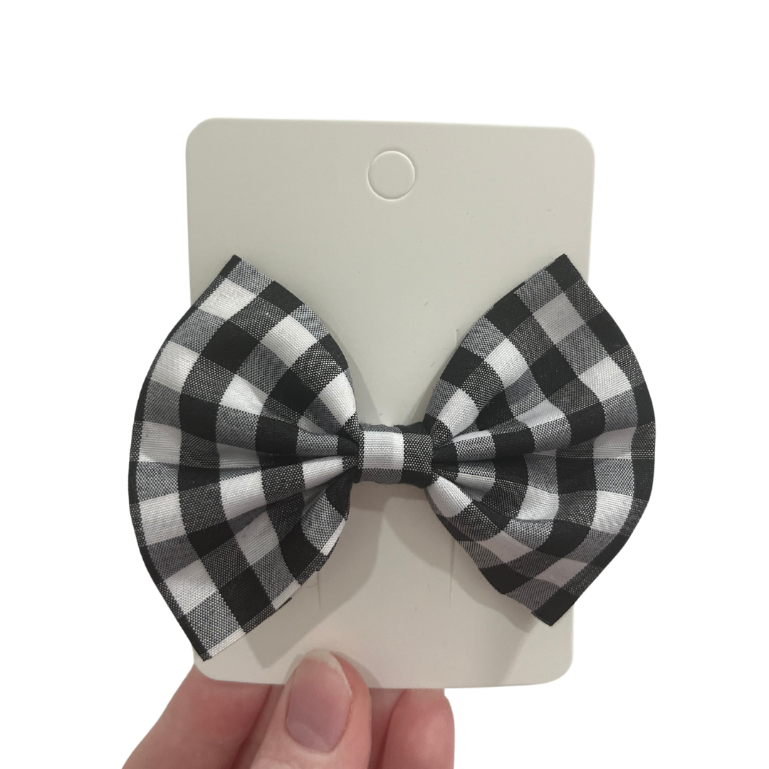 Regular Size Black Gingham Bow