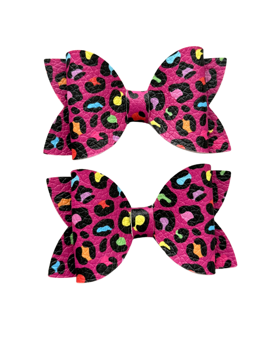 Leopard Print 2pk Mini Bows
