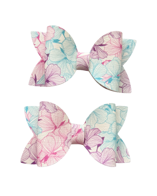 Abstract Floral 2pk Mini Bows