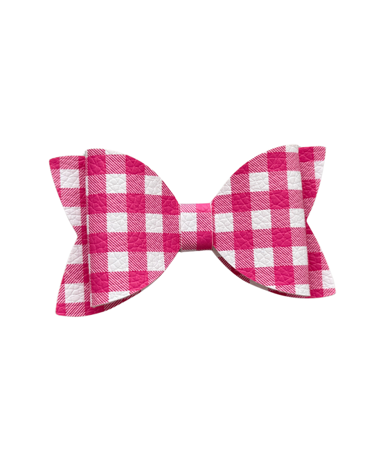 Pink Gingham Regular Bow