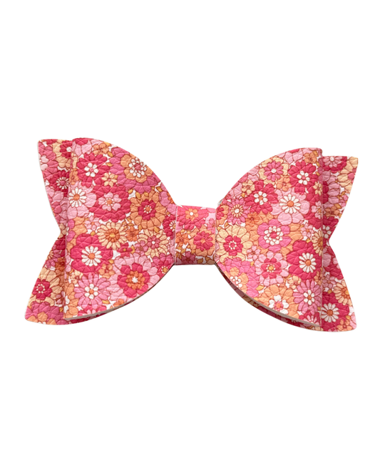 Peachy Floral Regular Bow