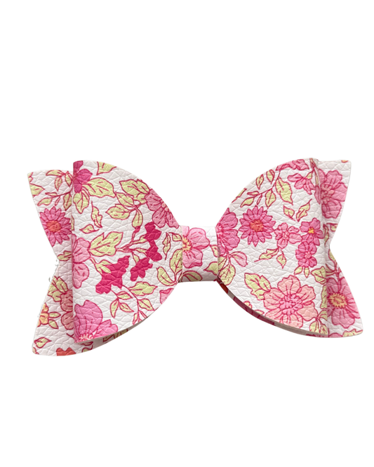 Pink Floral Regular Bow