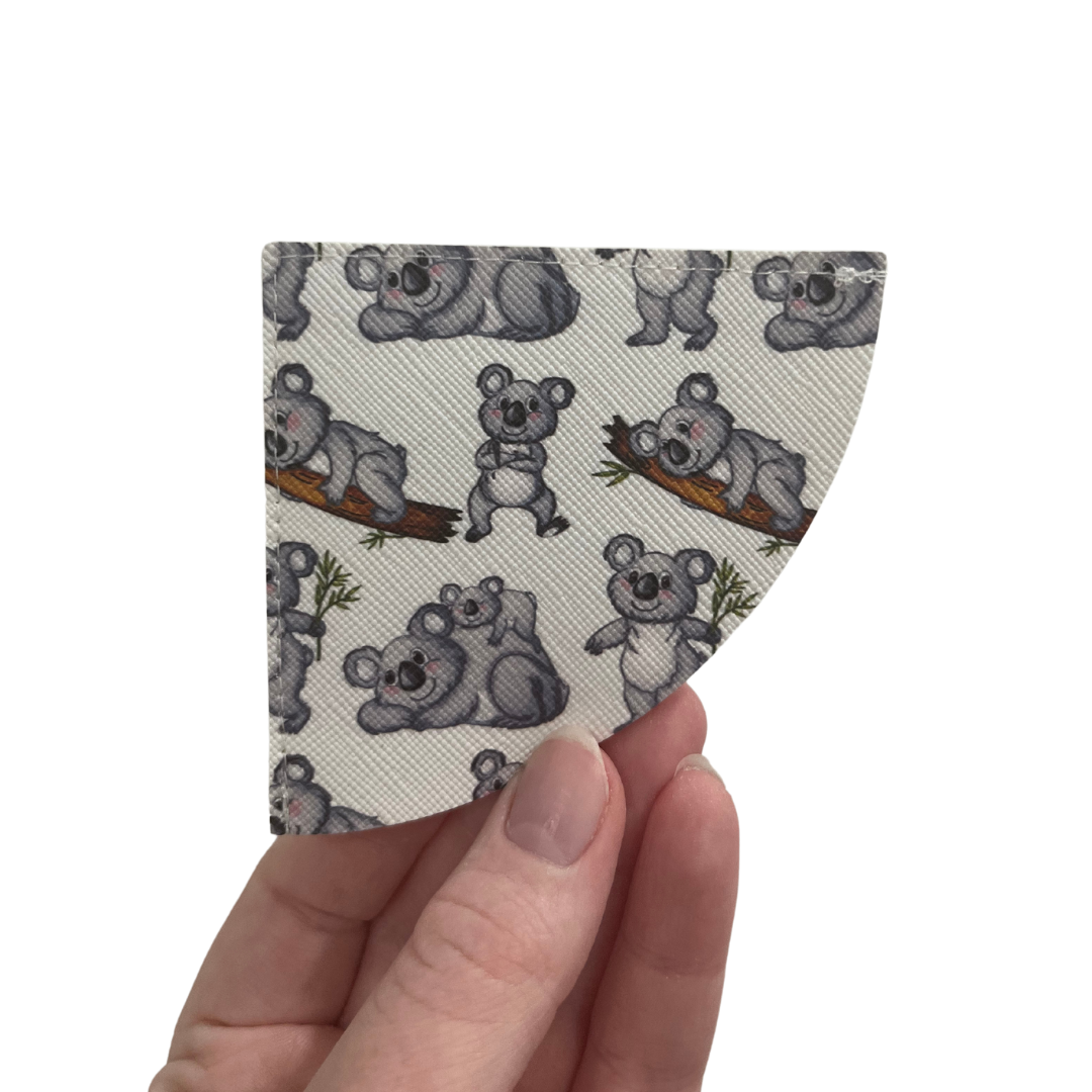 Koala Faux Leather Corner Bookmark