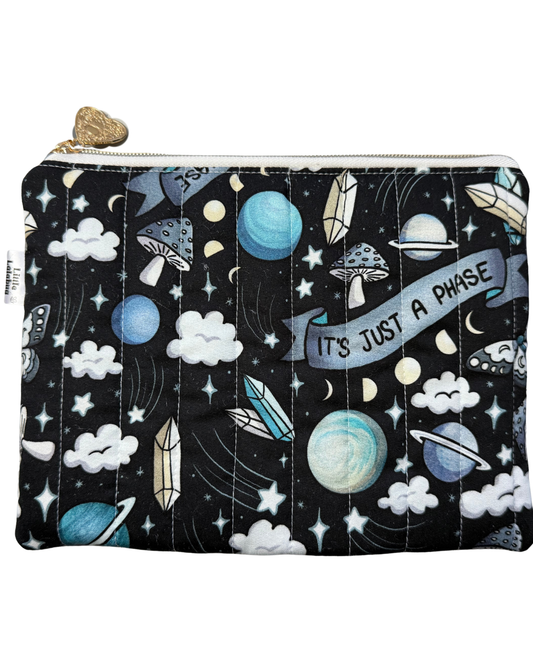 Its Just A Phase Large Quilted Pouch