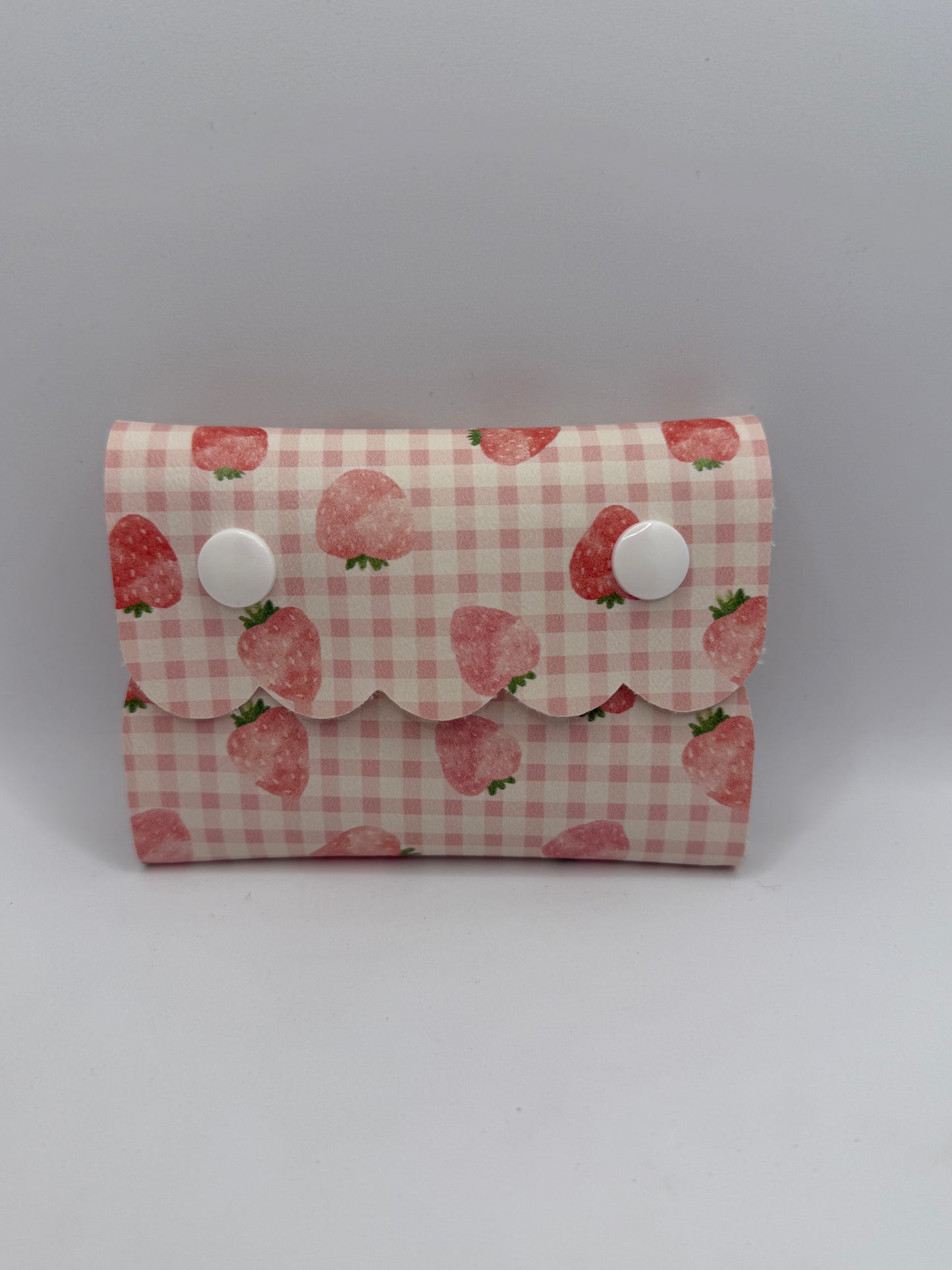 Mini Snap Pouch - Strawberry Gingham