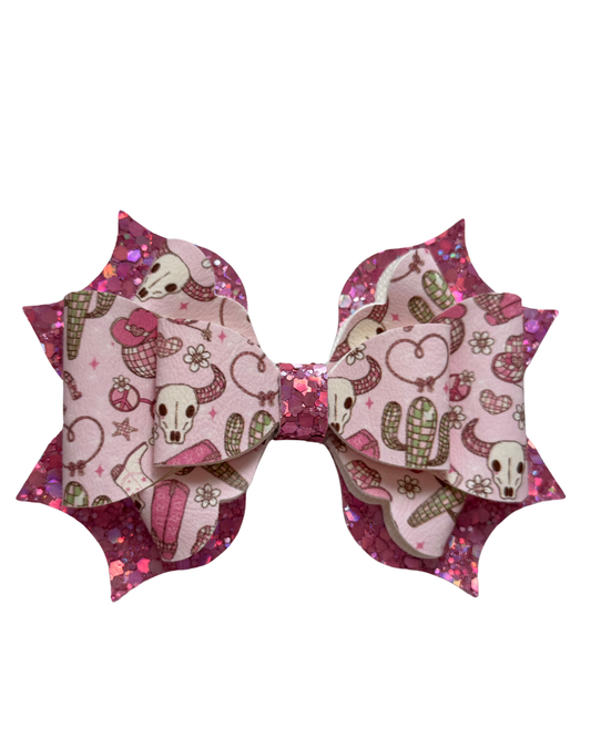 Pink Western Deluxe Bow