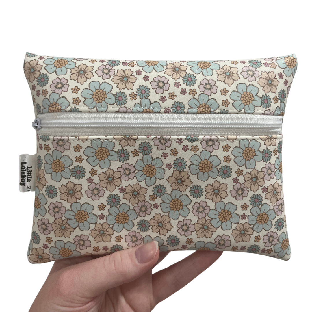 Floral Faux Leather Pouch Small