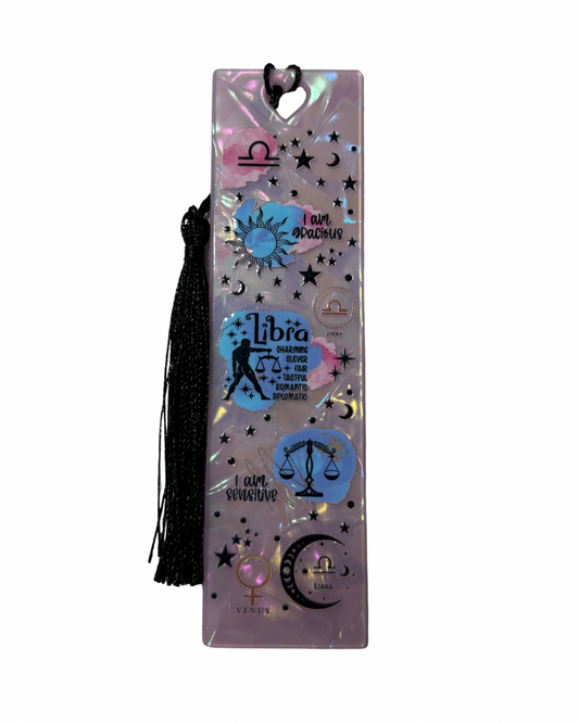 Libra star sign acrylic bookmark