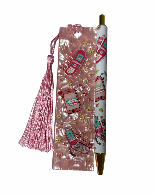 Call me pen and bookmark bundle