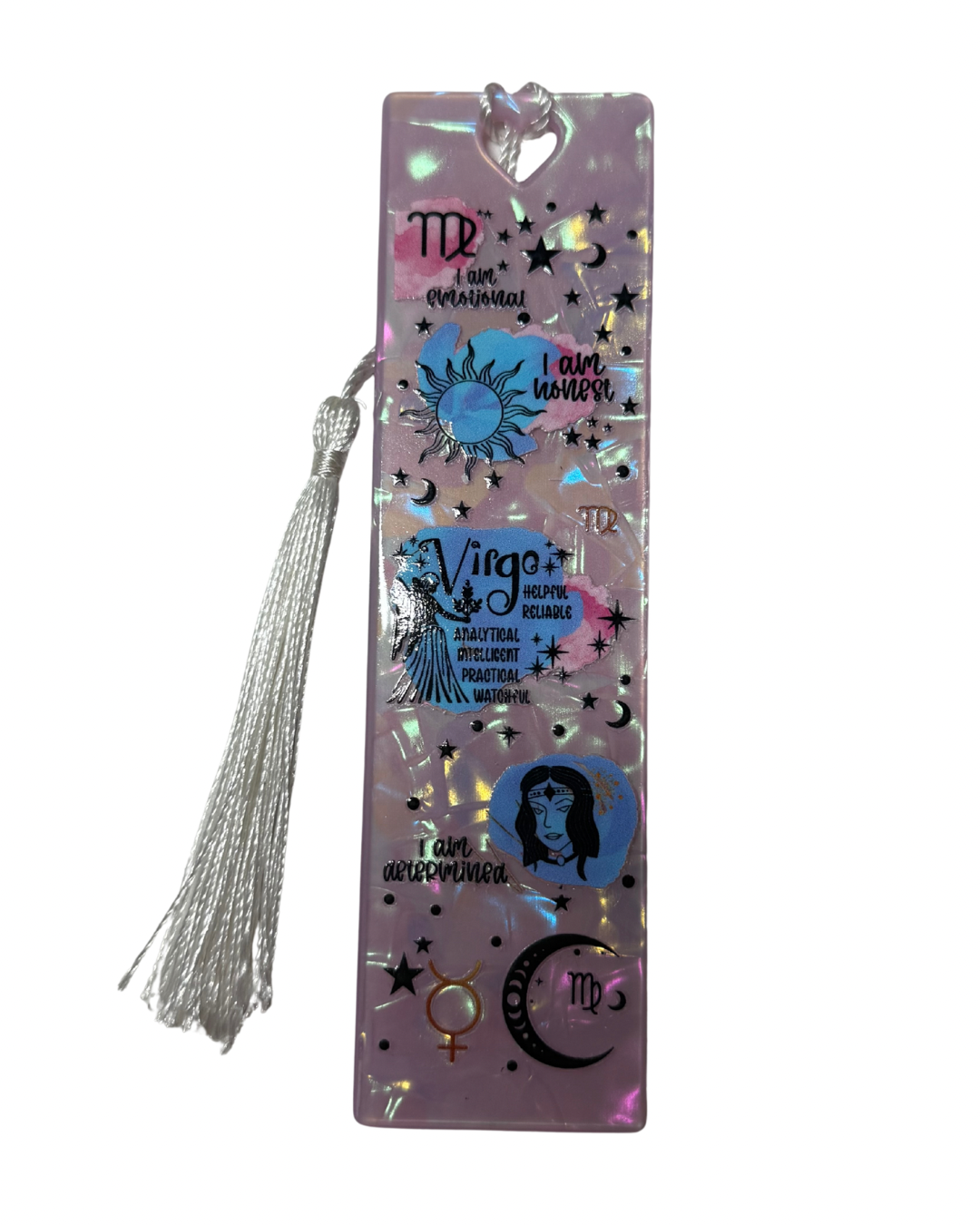 Virgo star sign acrylic bookmark