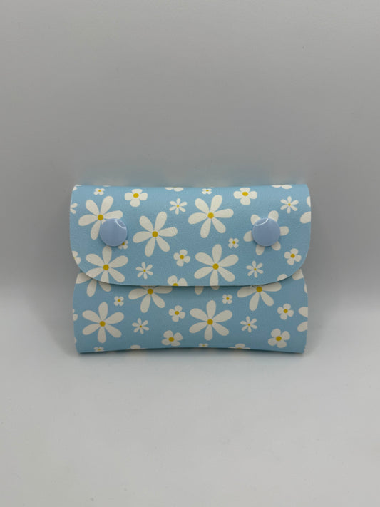 Mini Snap Pouch - Blue Daisy