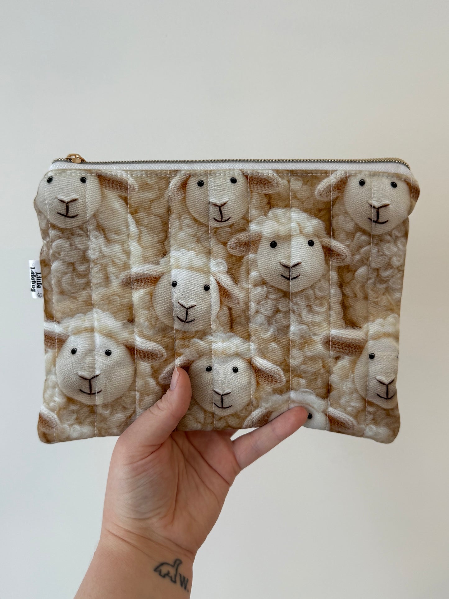 Large Quilted Pouch - Sheep