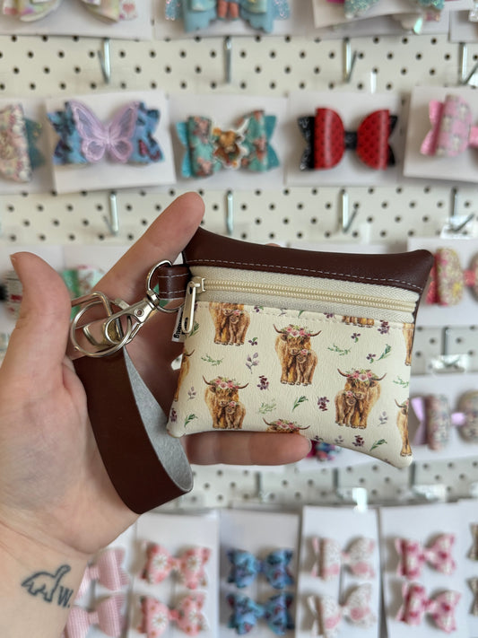 Coin purse + mini keyring Highland Cows