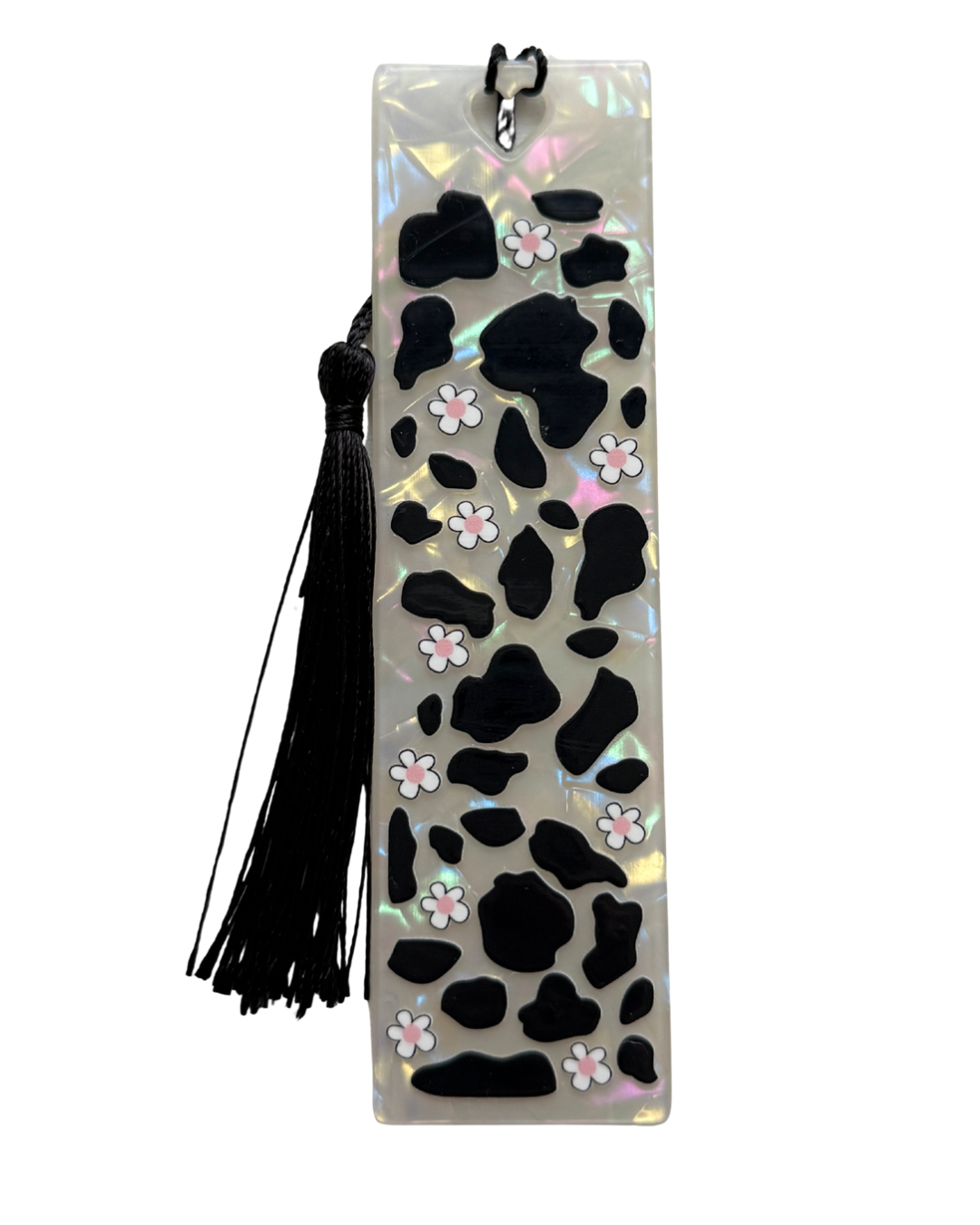 Cow print acrylic bookmark