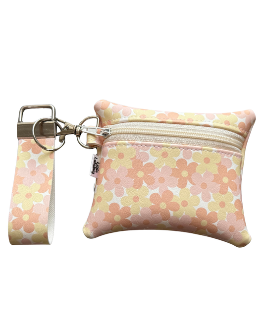 Light Orange Florals Coin Purse + Mini Keyring