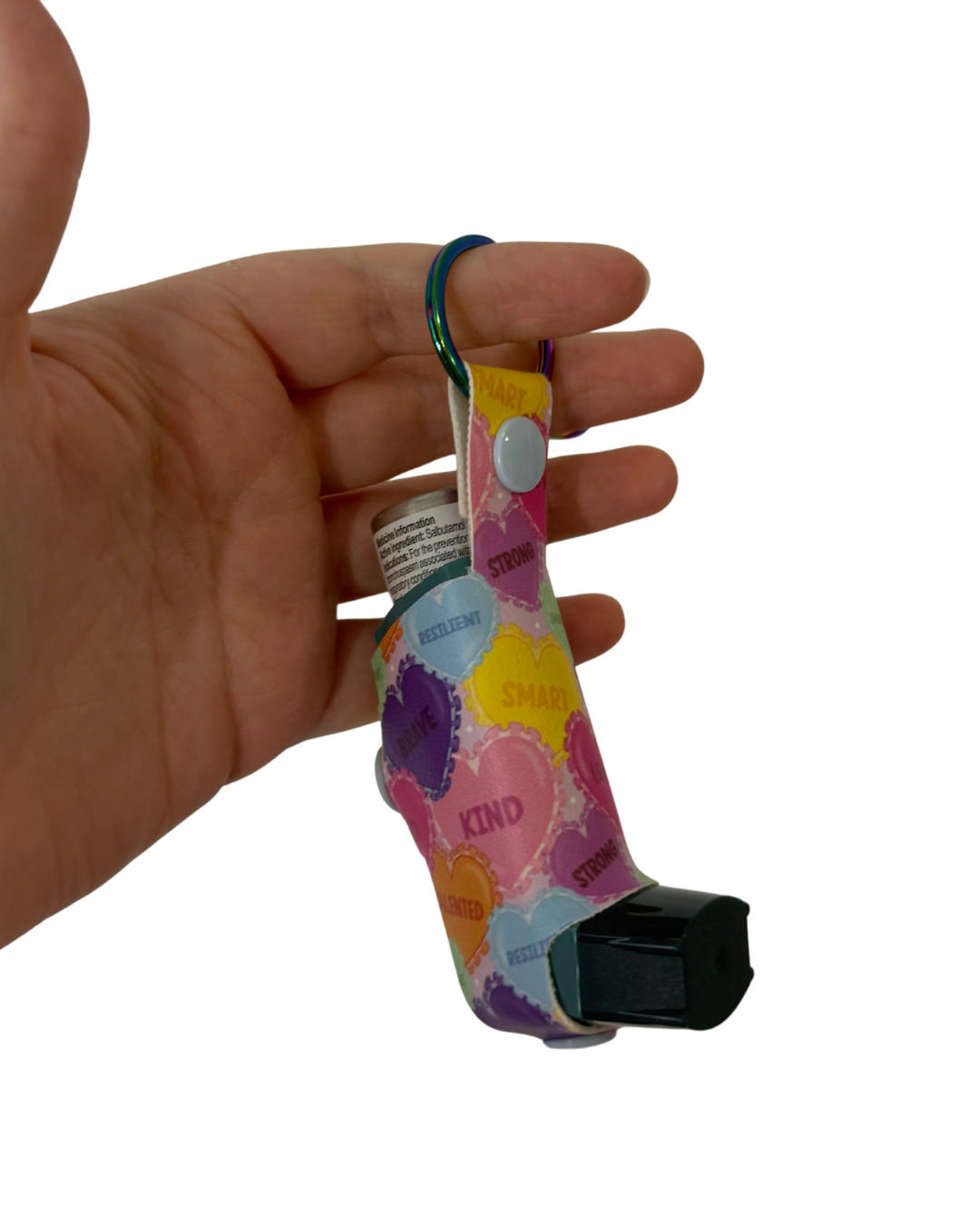 Puffer sleeve - AFFIRMATION HEARTS RAINBOW
