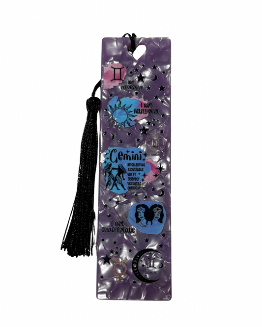 Gemini star sign acrylic bookmark