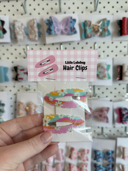 Snap Clip 2pk - Groovy Daisy