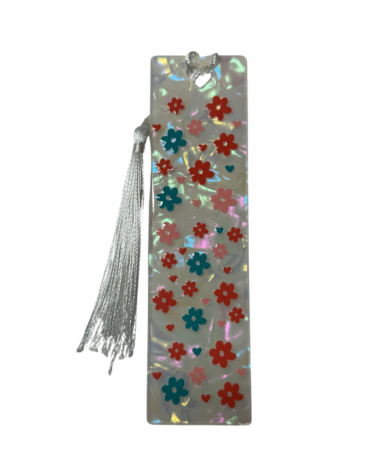Small flowers acrylic bookmark