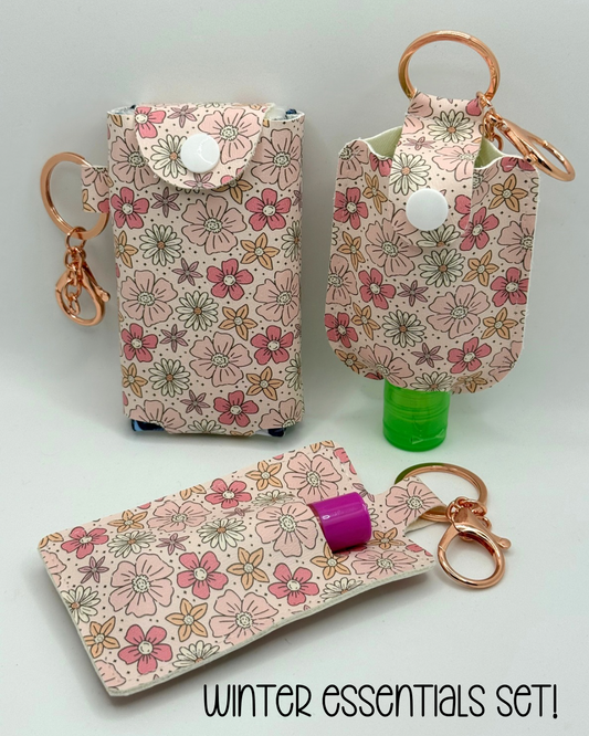 Winter Essentials Keychain Bundle - Pink Floral