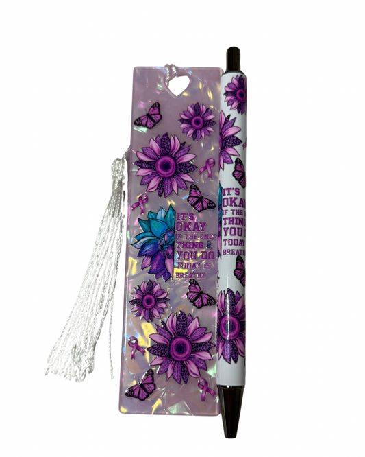 Mental health awareness pen and bookmark bundle