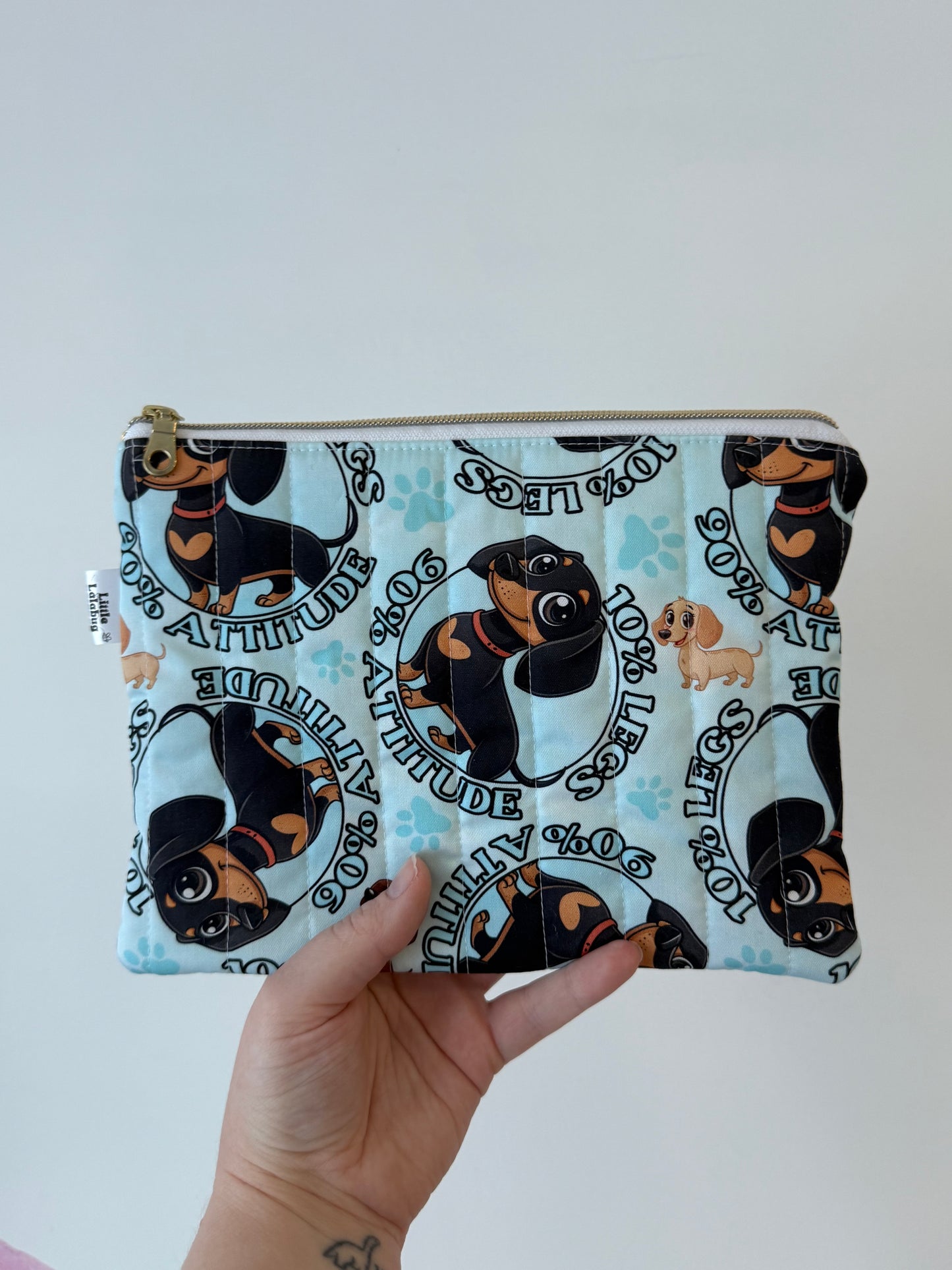 Large Quilted Pouch - 90% legs 10% attitude