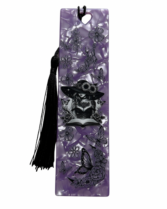 Witchy purple acrylic bookmark