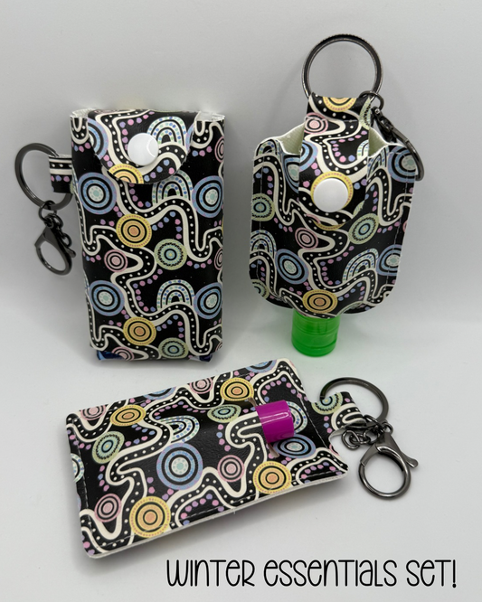Winter Essentials Keychain Bundle - Black Illuka Huckleberry Designs
