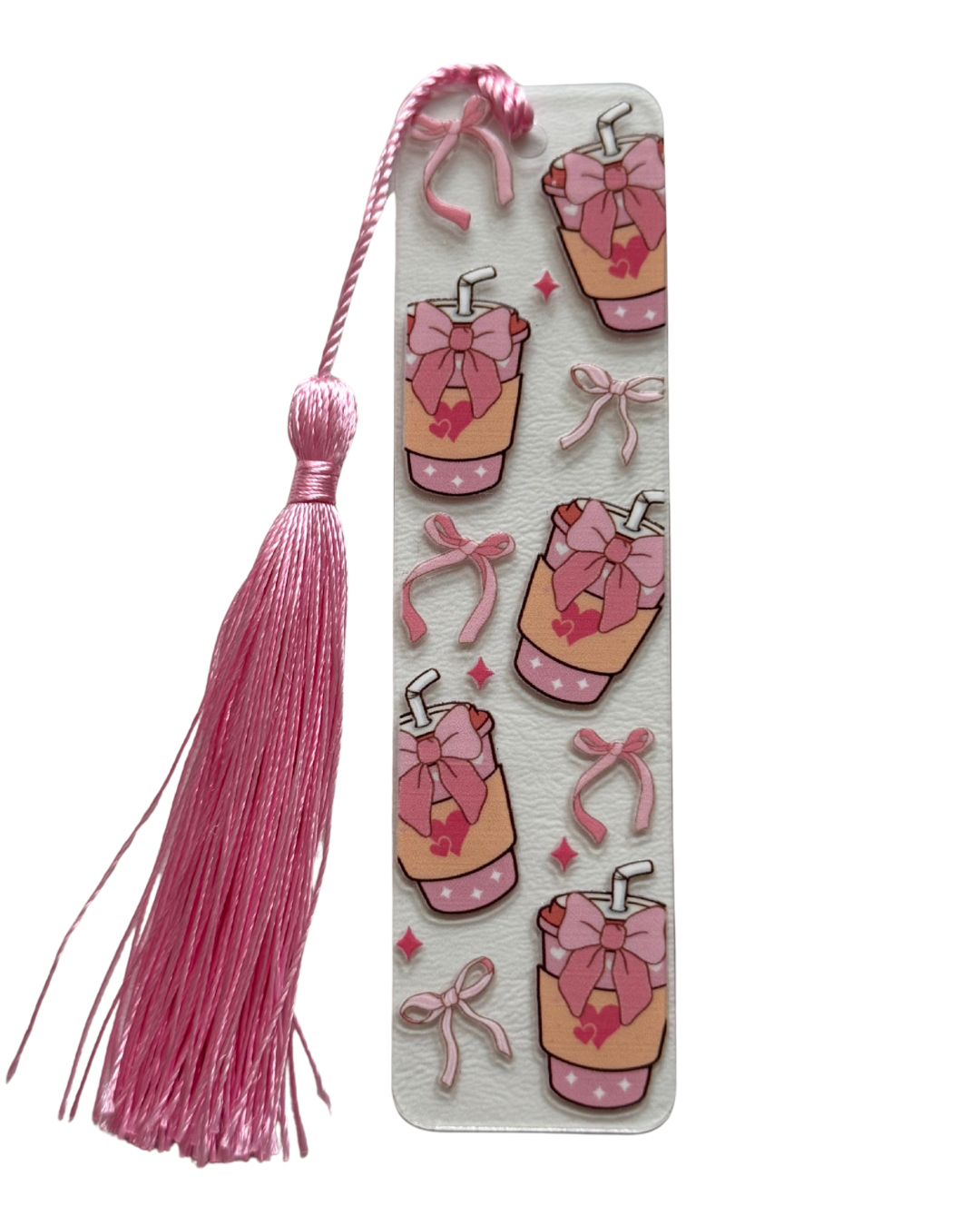 Transparent iced coffee bookmark