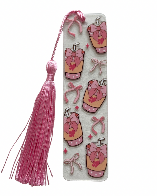 Transparent iced coffee bookmark