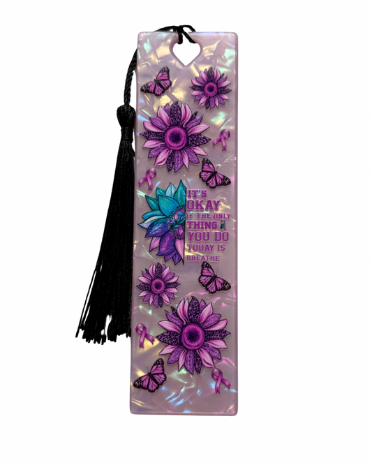Mental health awareness acrylic bookmark