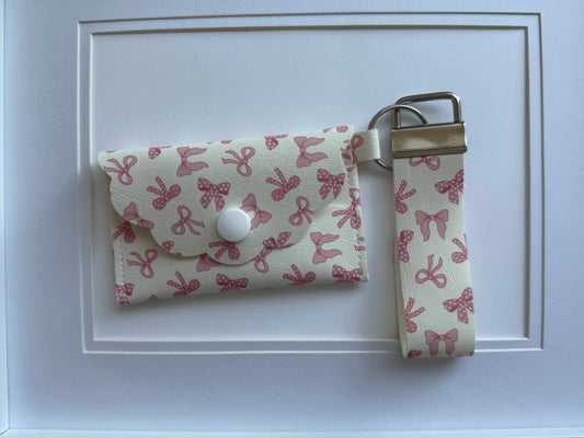 Card wallet - pink bows